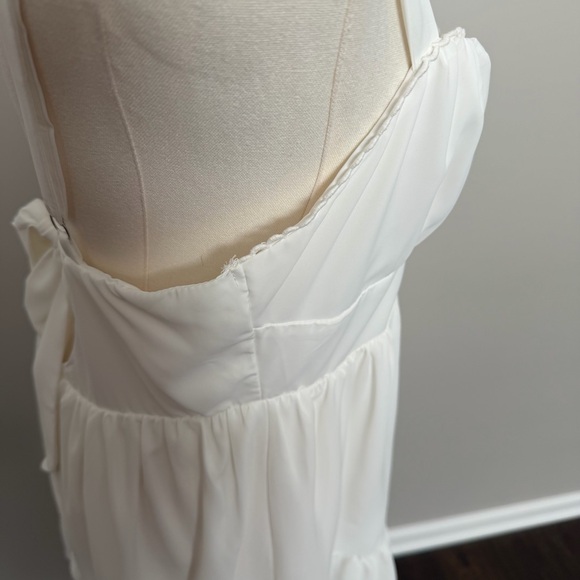 Princess Polly Dress Babydoll Mini Corset Slip Ruffle Eyelet Tie Back White - Picture 10 of 13